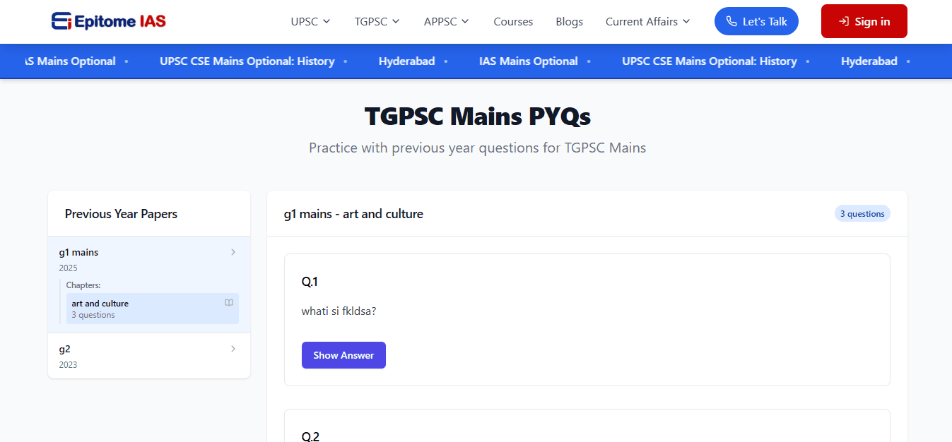 Exam Prep Platform screen 3
