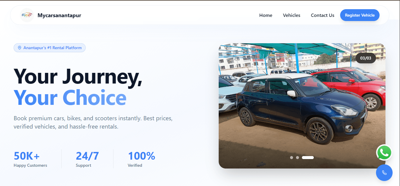 Car Rental Platform screen 1