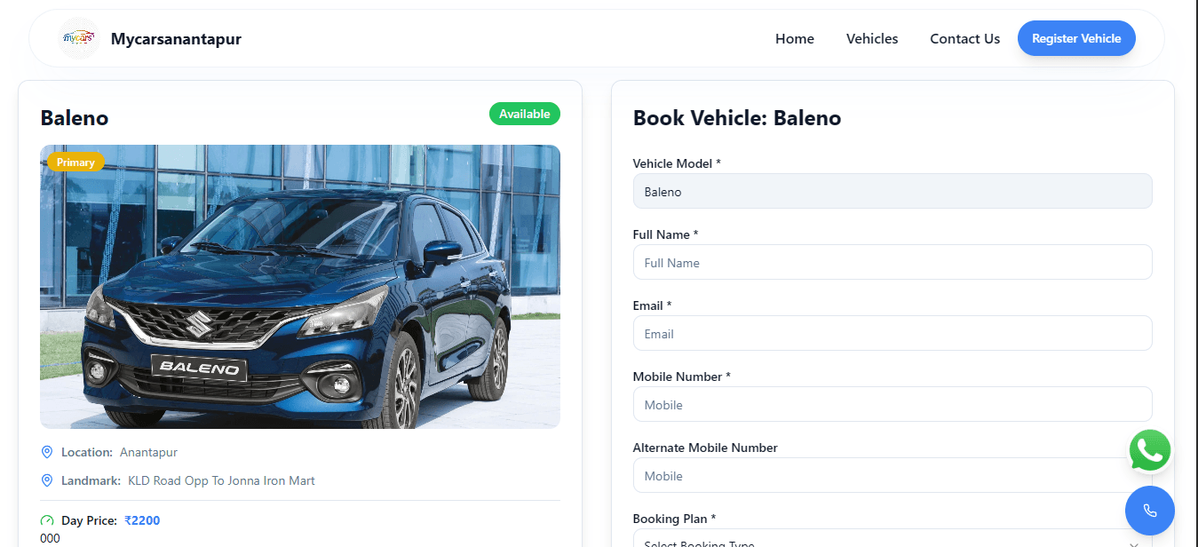 Car Rental Platform screen 2